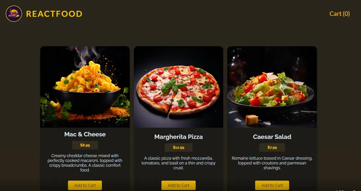 Food Ordering Web App screenshot
