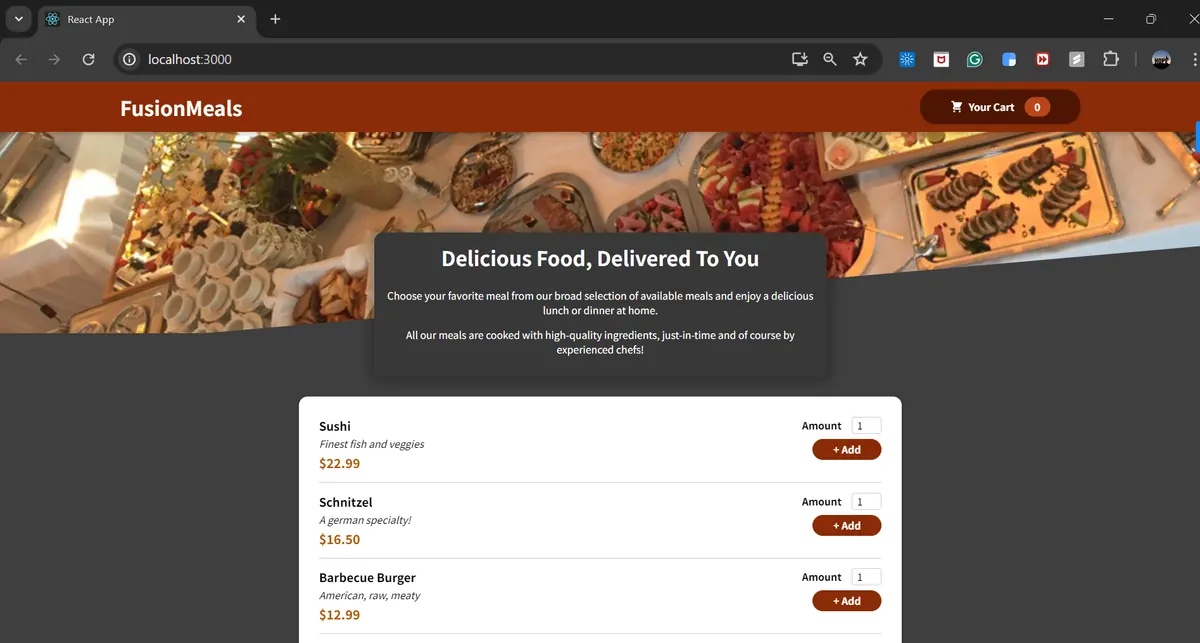 Food Delivery Web App screenshot