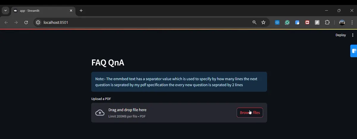 FAQ Chatbot using RAG screenshot